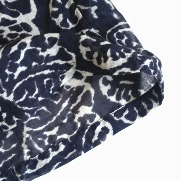 INC International Concepts Silk Blend Indigo White Paisley Sleeveless Blouse 2 - Picture 7 of 13